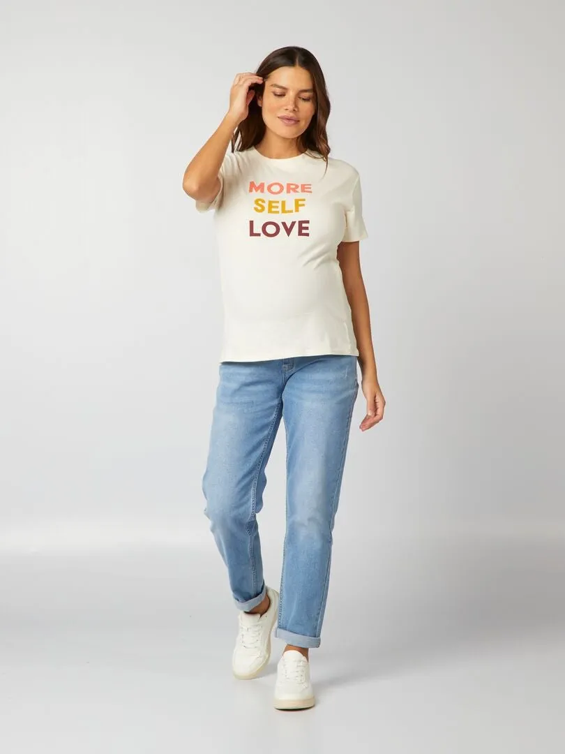 CAMISETA LACTANCIA CON ESTAMPADO  BLANCO