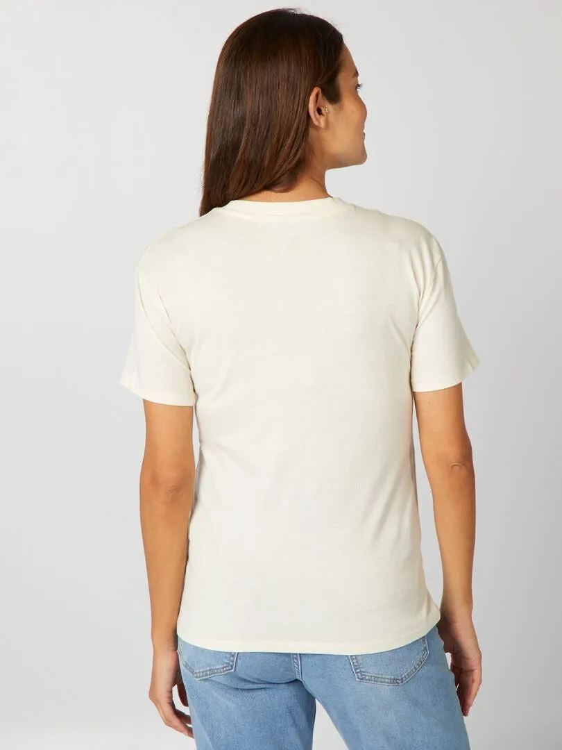 CAMISETA LACTANCIA CON ESTAMPADO  BLANCO