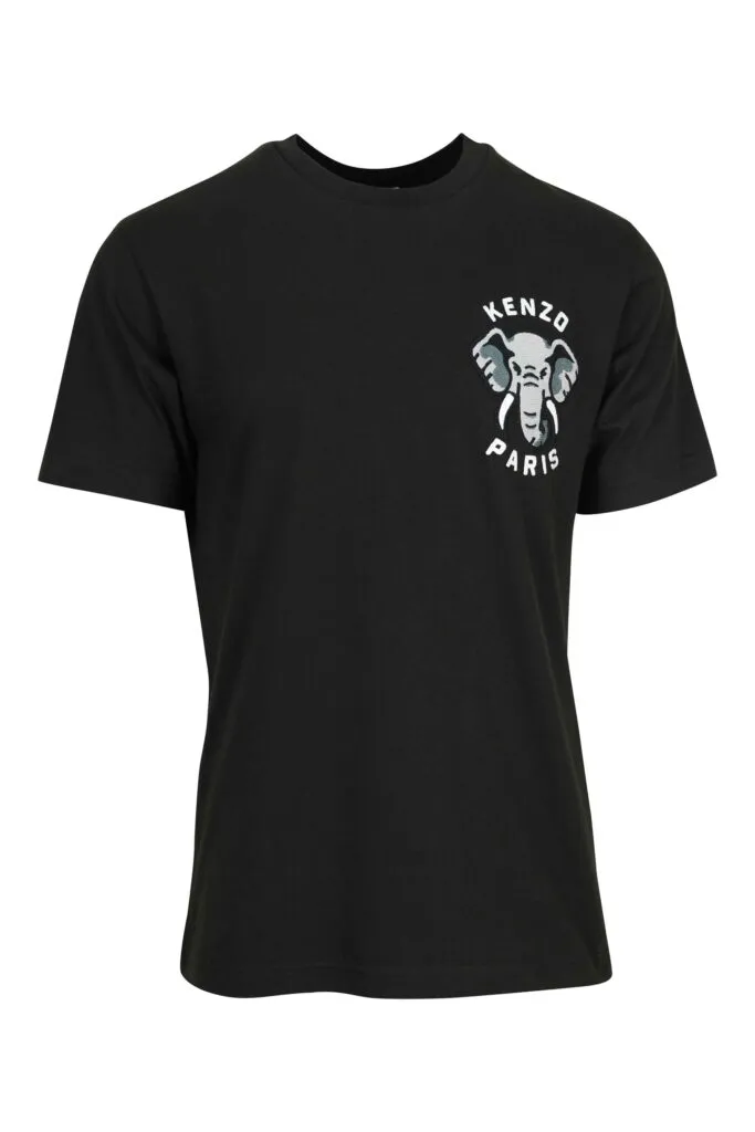Camiseta negra con minilogo 
