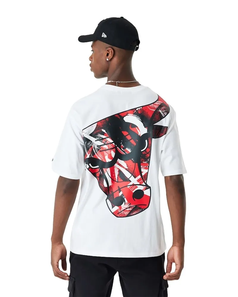 Camiseta new era blanca bulls nba large infill os tee chibul