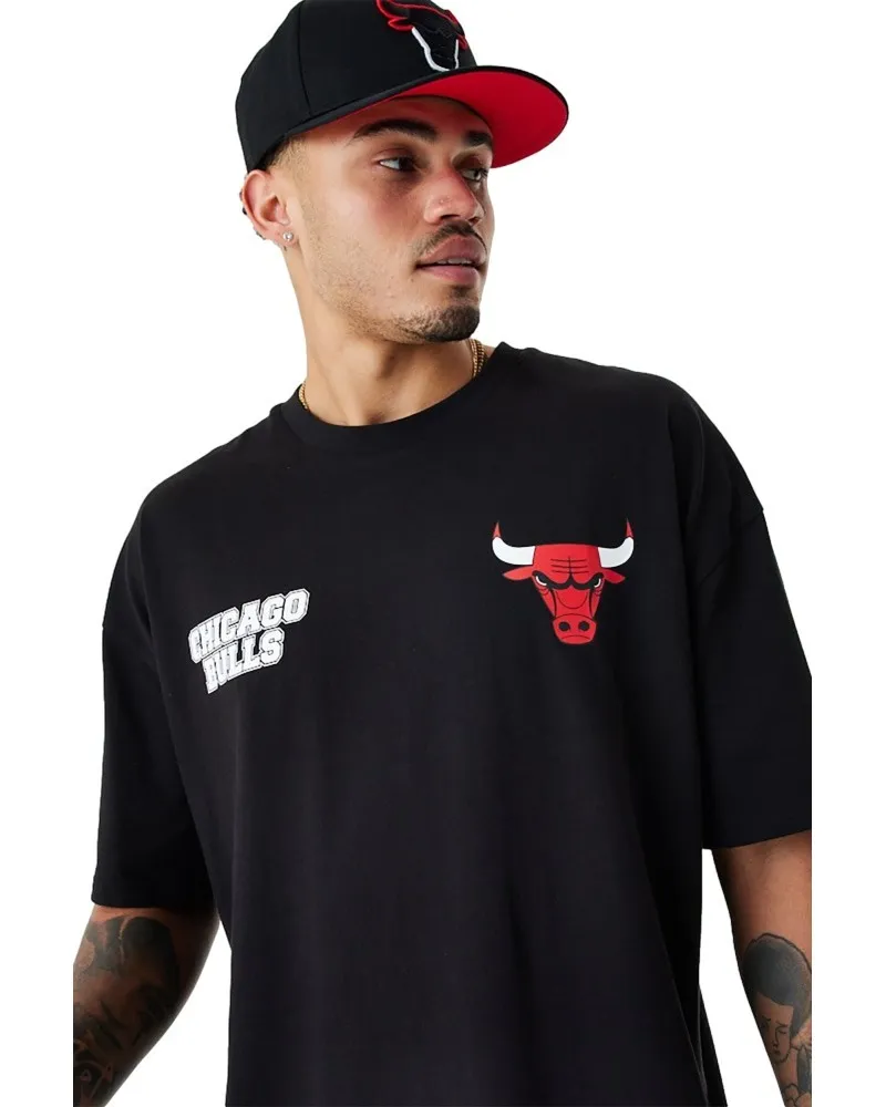 Camiseta new era negra bulls nba large grphc bp os tee chibul