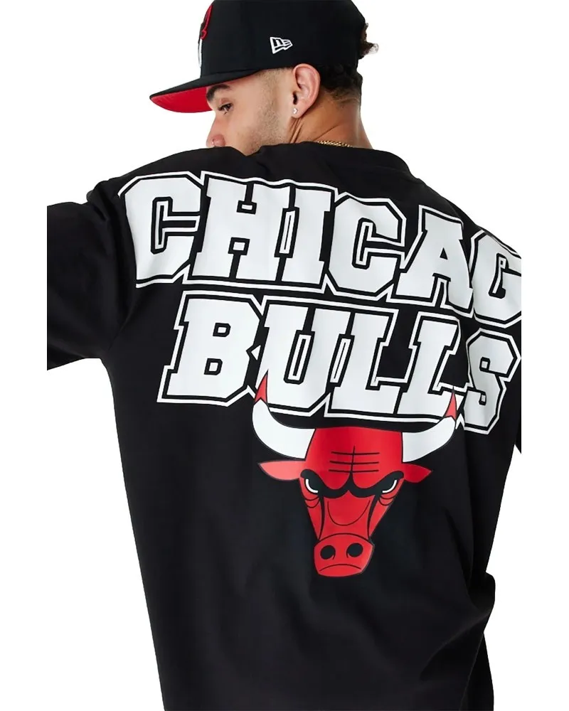 Camiseta new era negra bulls nba large grphc bp os tee chibul