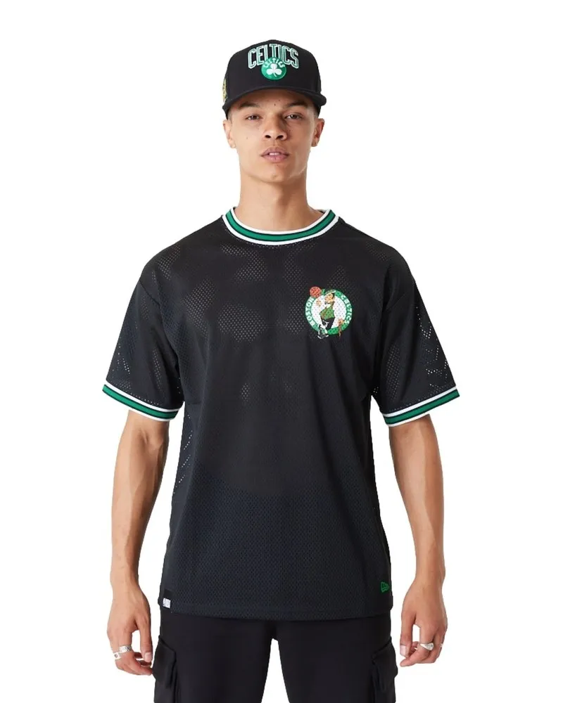 Camiseta new era negra celtics nba os mesh tee boscel