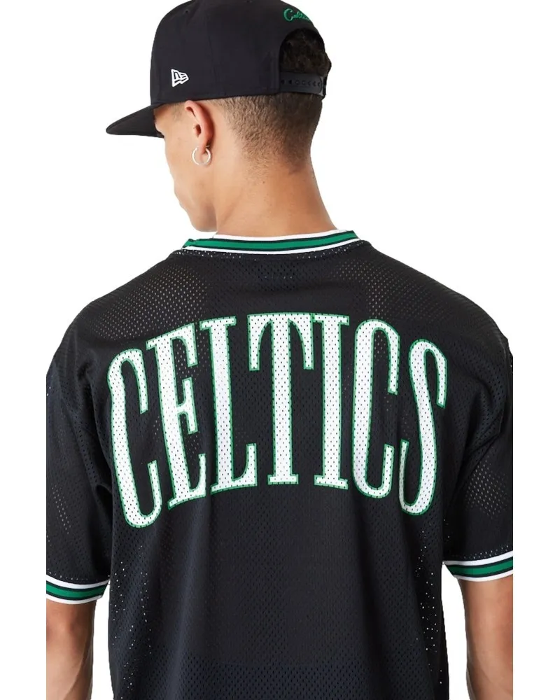 Camiseta new era negra celtics nba os mesh tee boscel