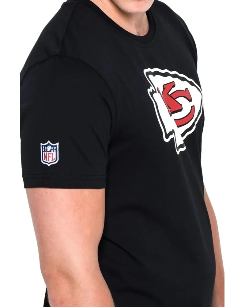 Camiseta new era negra kansas chiefs team logo tee
