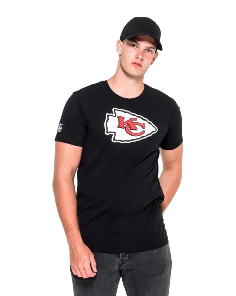 Camiseta new era negra kansas chiefs team logo tee