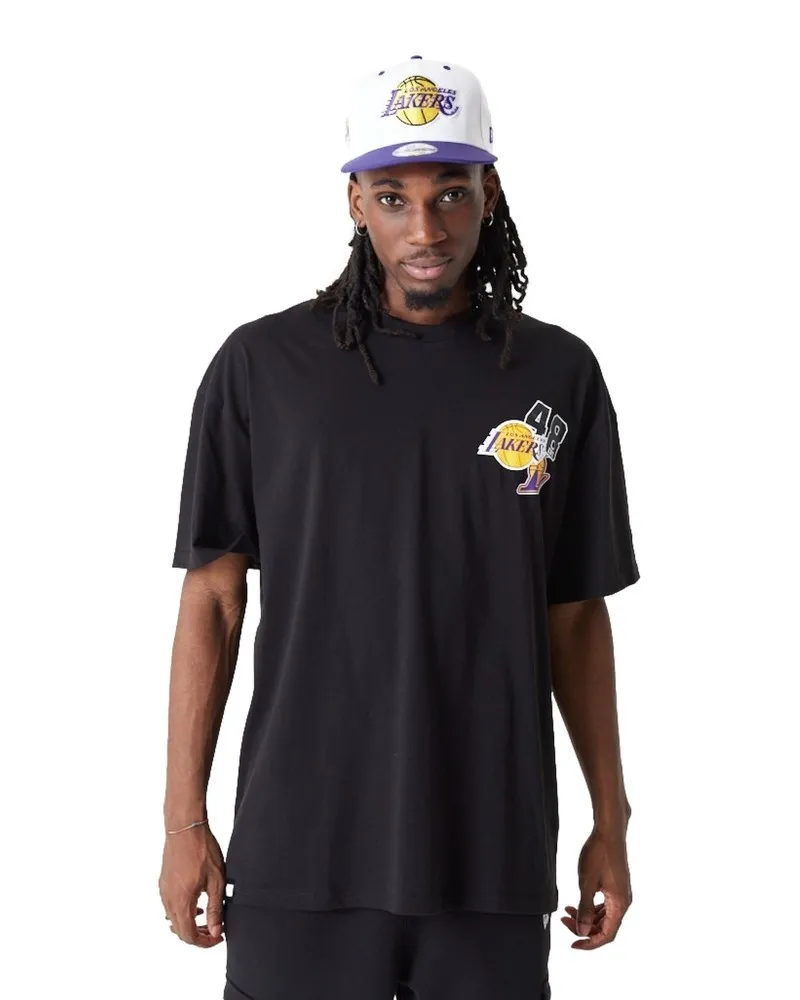 Camiseta new era negra lakers arch wrdmrk os tee loslak