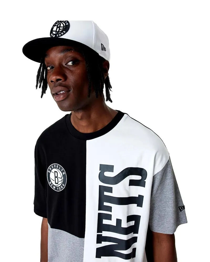 Camiseta new era negra nets cut and sew os tee