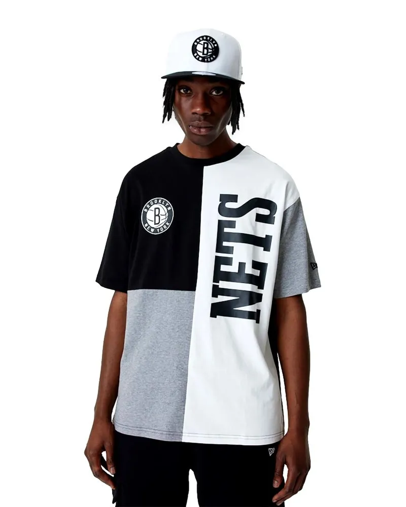 Camiseta new era negra nets cut and sew os tee