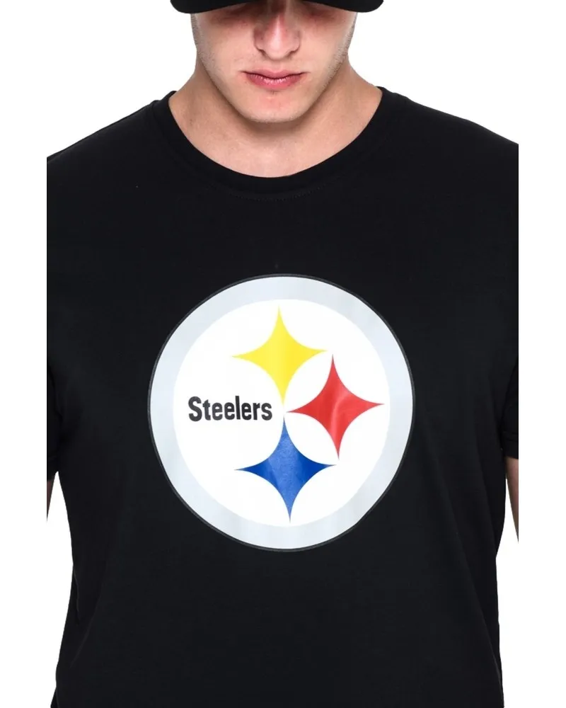 Camiseta new era negra pittsburg steelers team logo tee