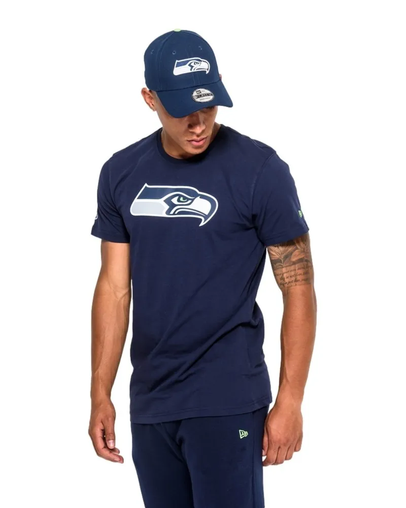 Camiseta new era negra seattle seahawks logo tee