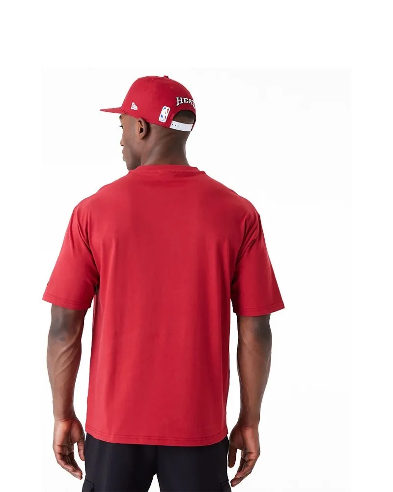 Camiseta new era roja heat nba large wrdmrk os tee miahea