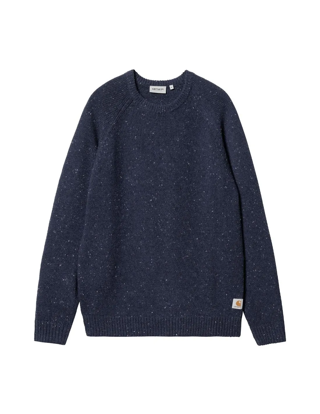 CARHARTT WIP ANGLISTIC SWEATER SPECKLED AIR FORCE BLUE