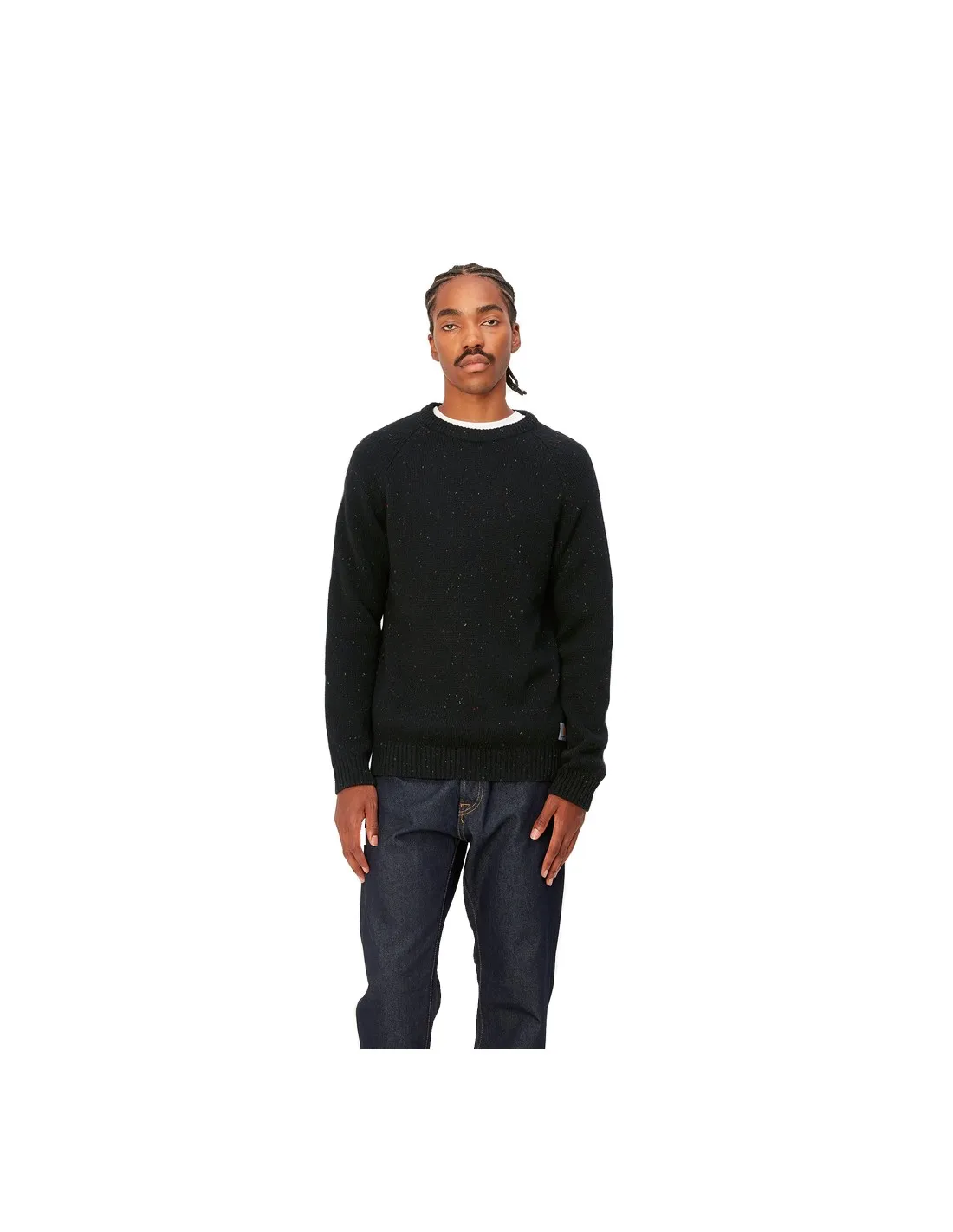 CARHARTT WIP ANGLISTIC SWEATER SPECKLED BLACK