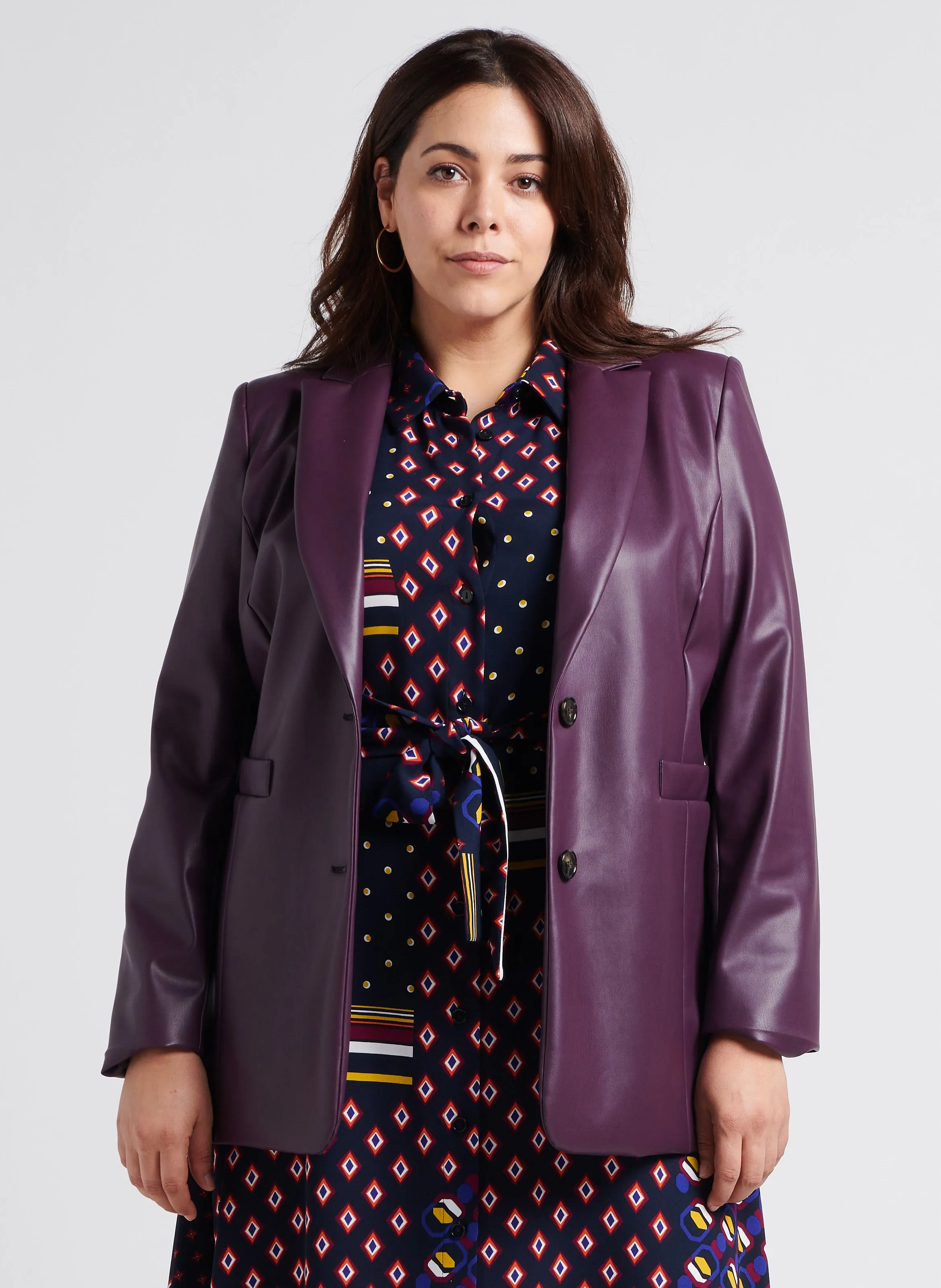 CASA  CHAQUETA CON CUELLO SASTRE EN VIOLETA