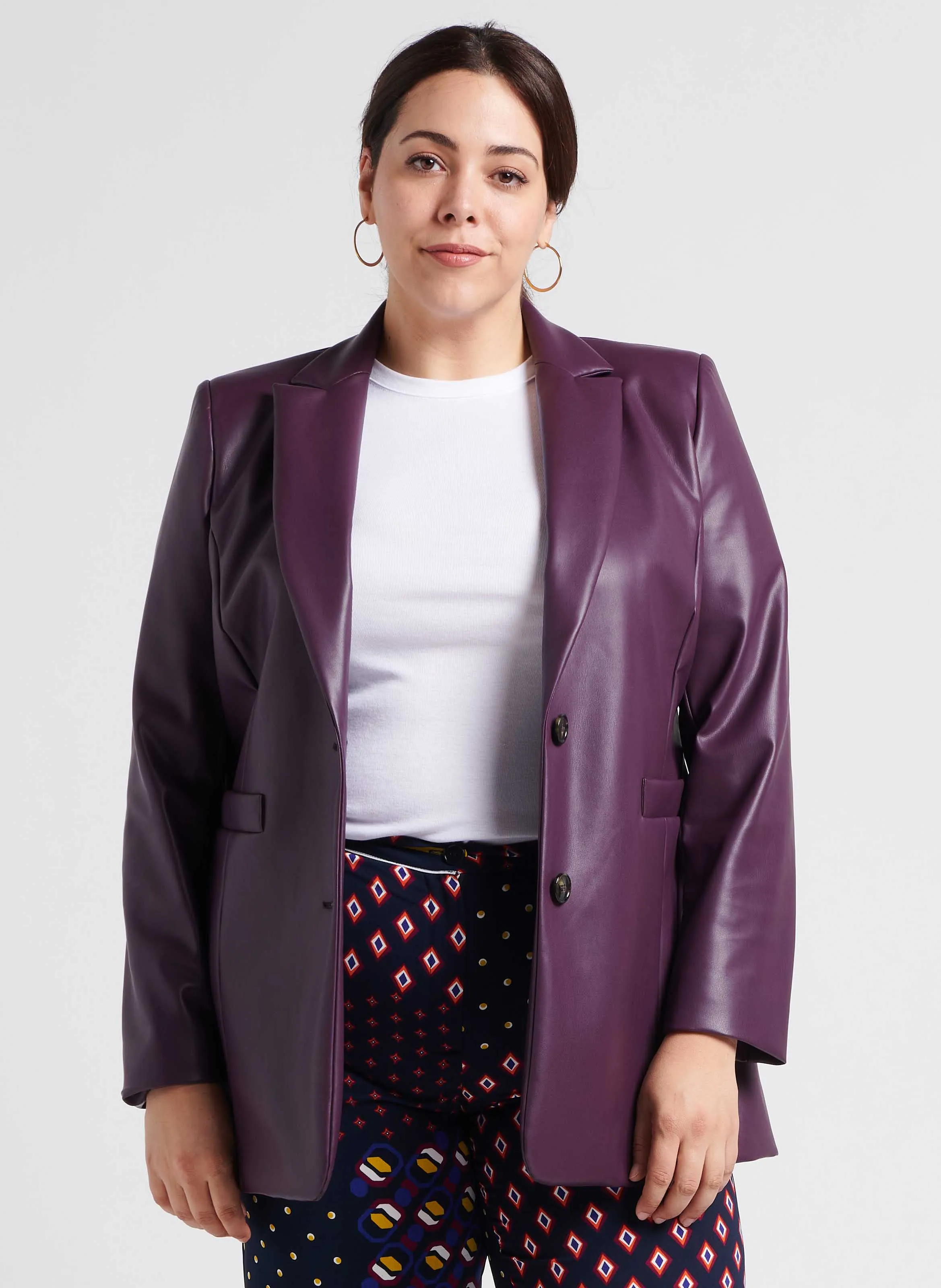 CASA  CHAQUETA CON CUELLO SASTRE EN VIOLETA