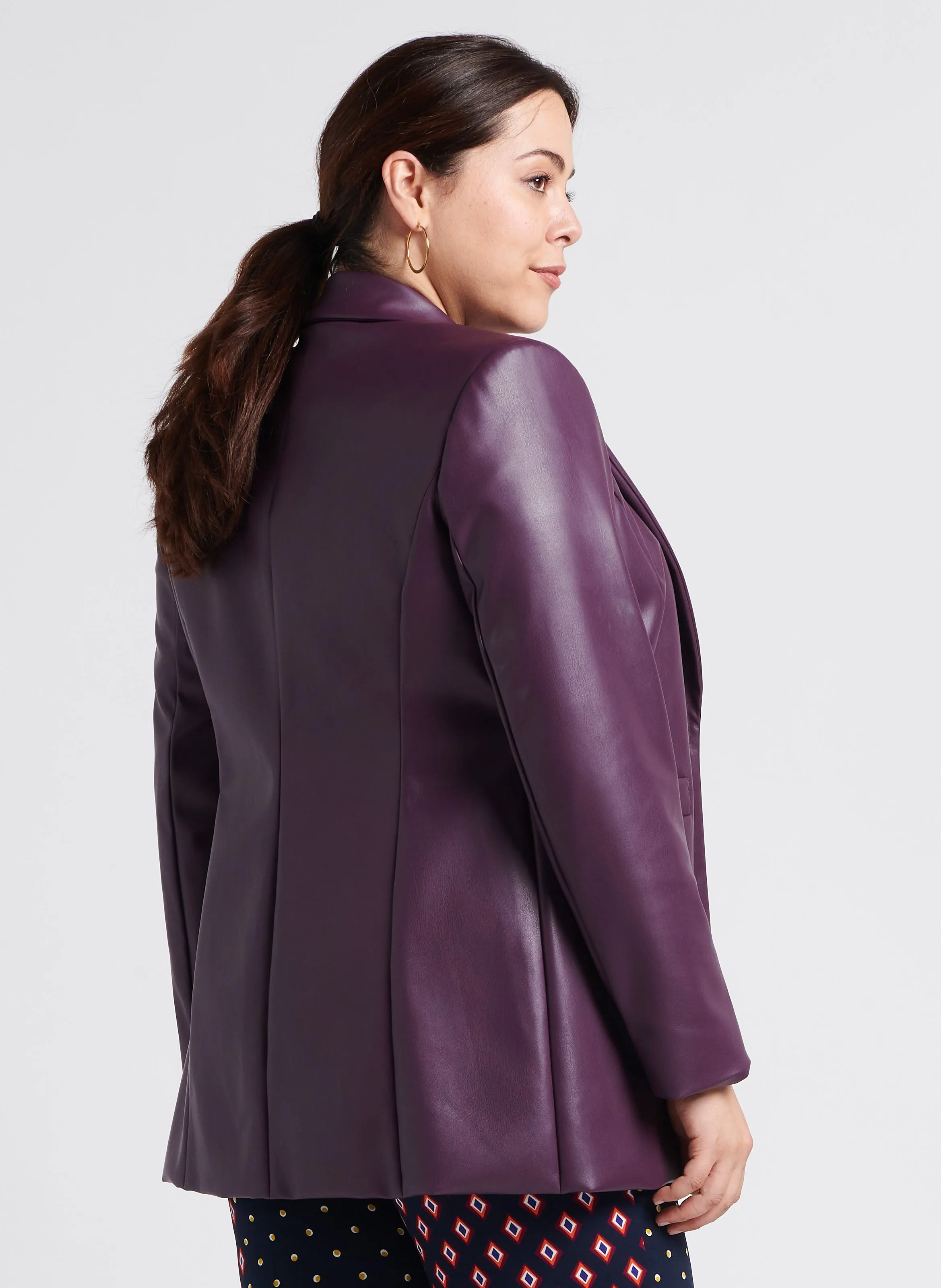 CASA  CHAQUETA CON CUELLO SASTRE EN VIOLETA