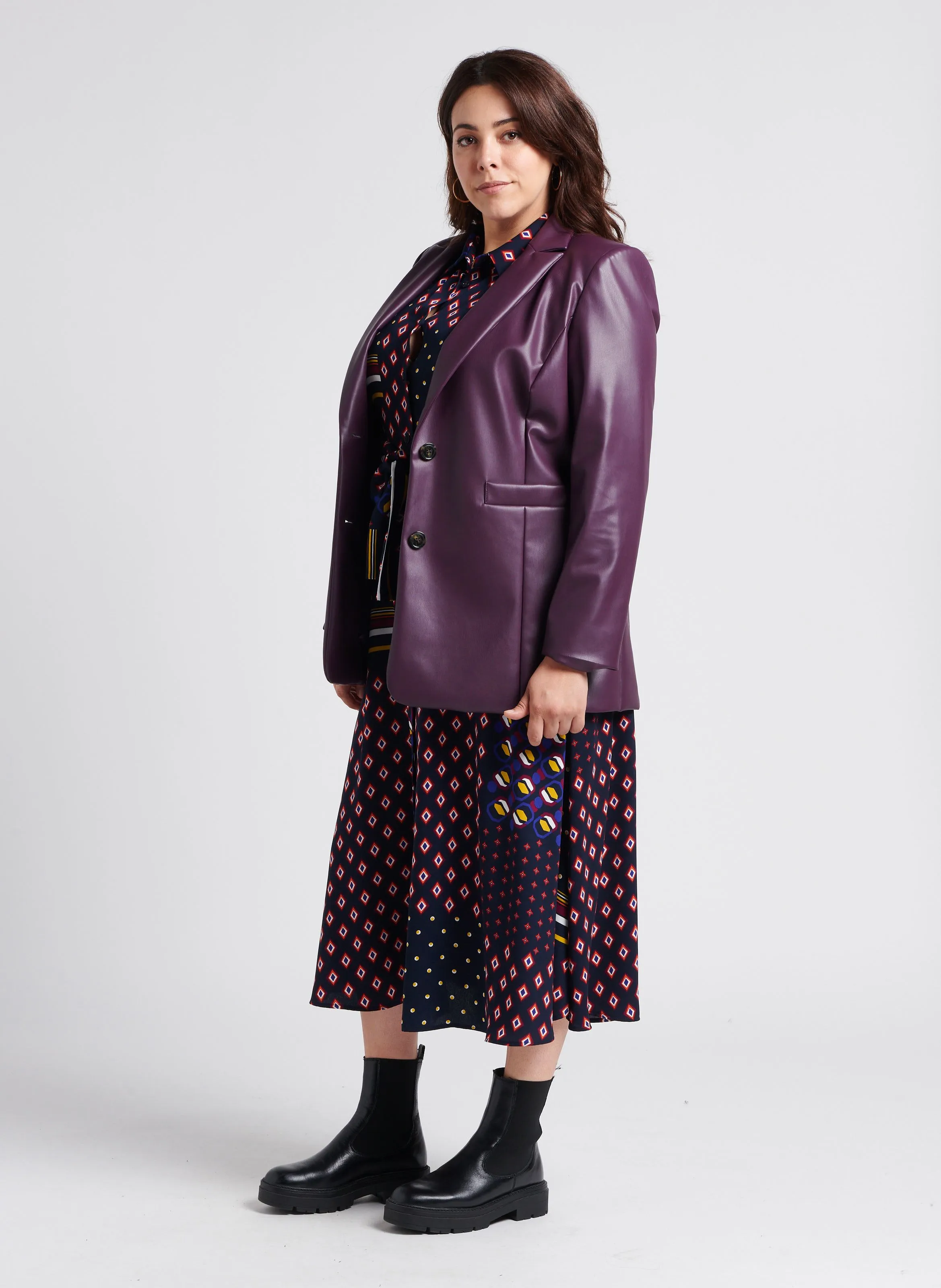 CASA  CHAQUETA CON CUELLO SASTRE EN VIOLETA