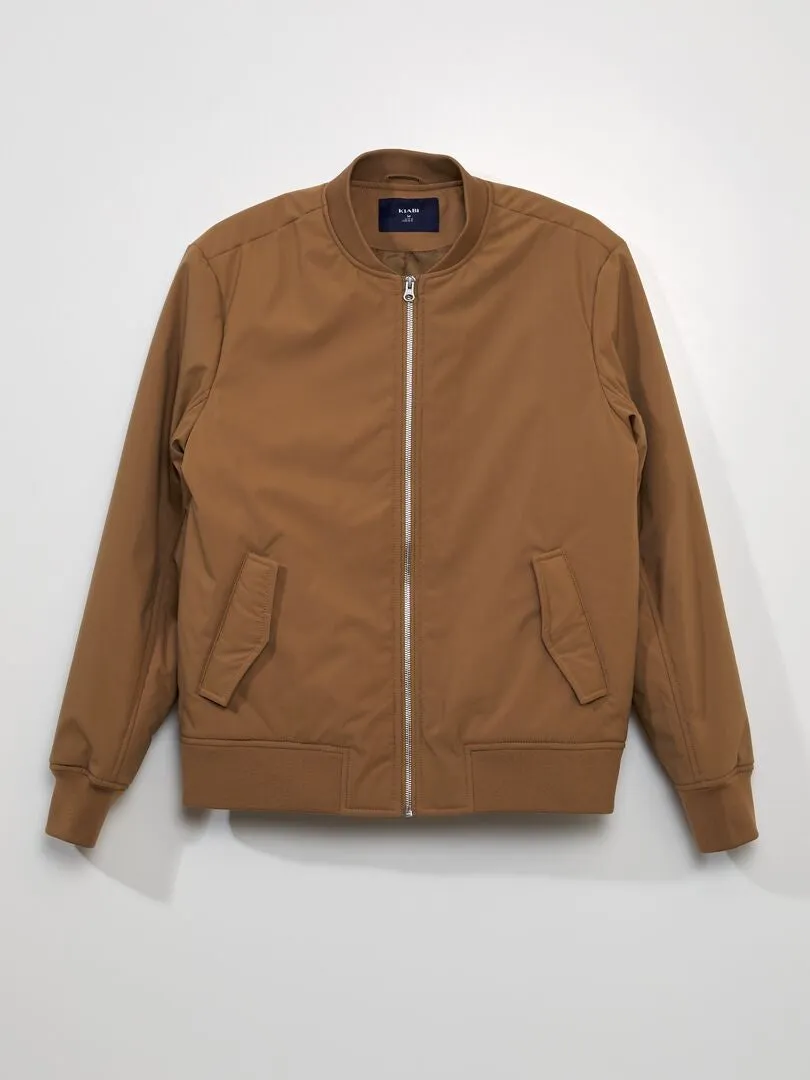 CAZADORA CON CUELLO AJUSTADO  BEIGE