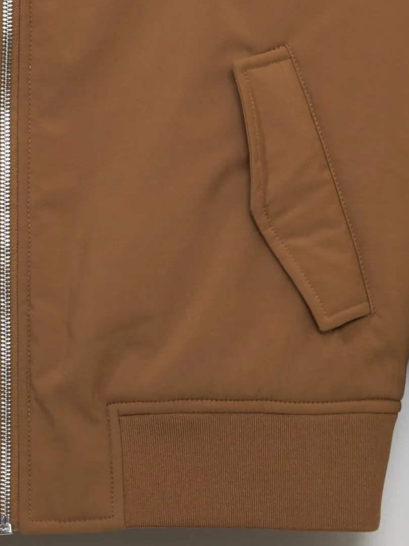 CAZADORA CON CUELLO AJUSTADO  BEIGE