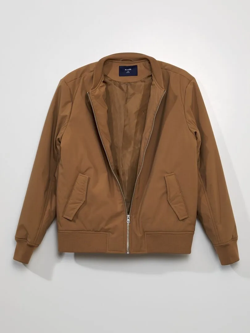 CAZADORA CON CUELLO AJUSTADO  BEIGE
