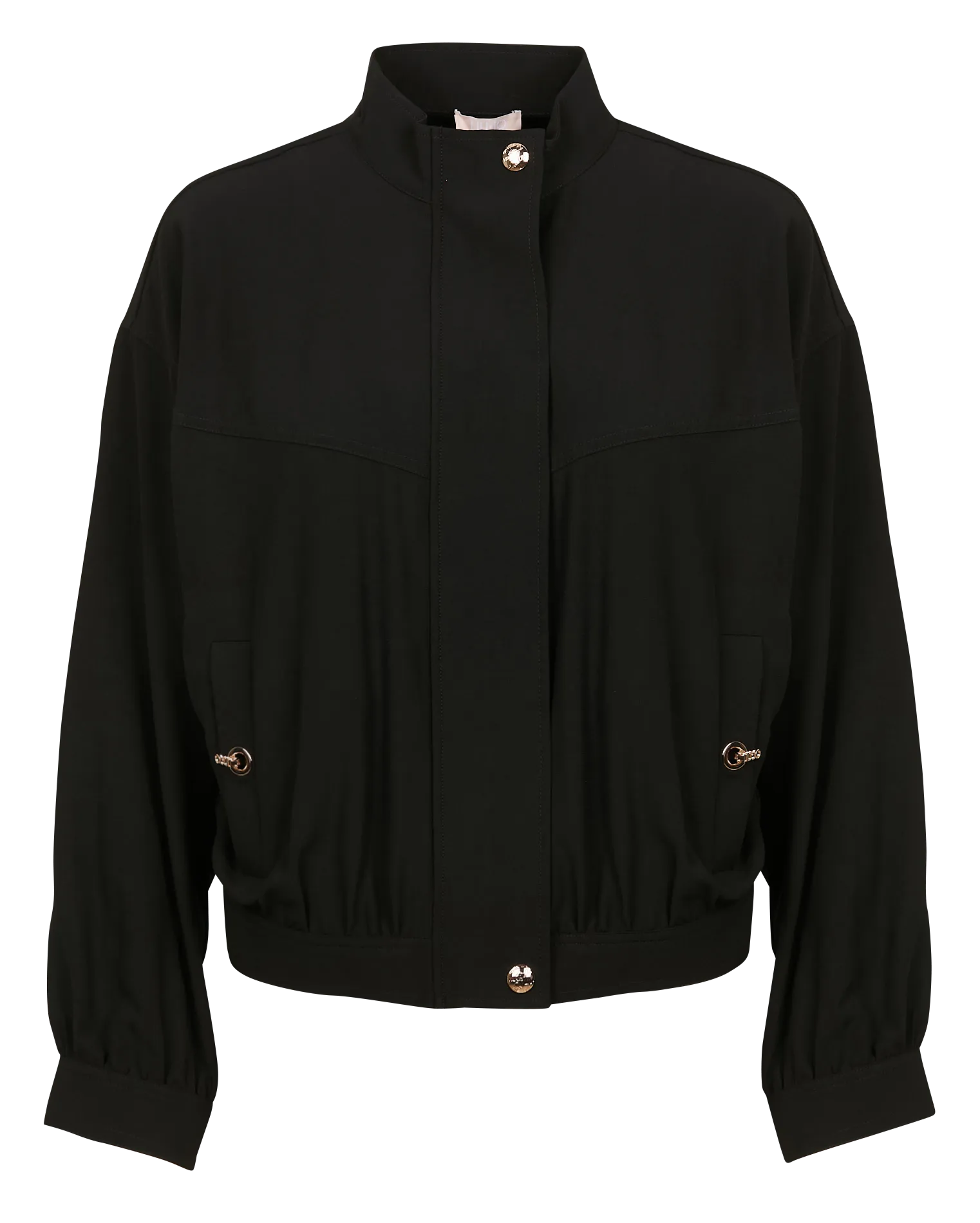 Chaqueta con cuello alto en negro