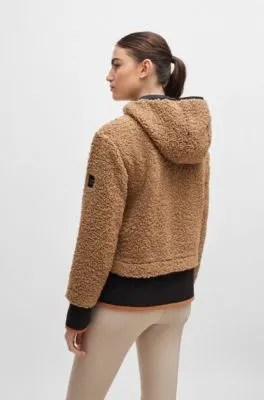 Chaqueta híbrida con capucha para equitación en peluche de tacto suave