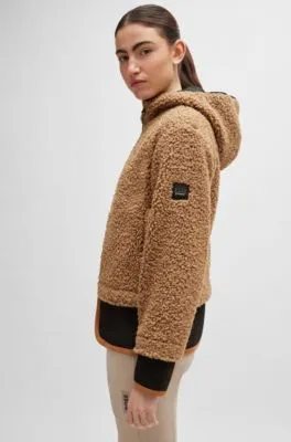 Chaqueta híbrida con capucha para equitación en peluche de tacto suave