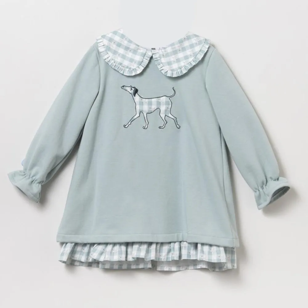 Coco Acqua Vestido de bebé niña 50191 VERDE NUBLADO CORDONETS