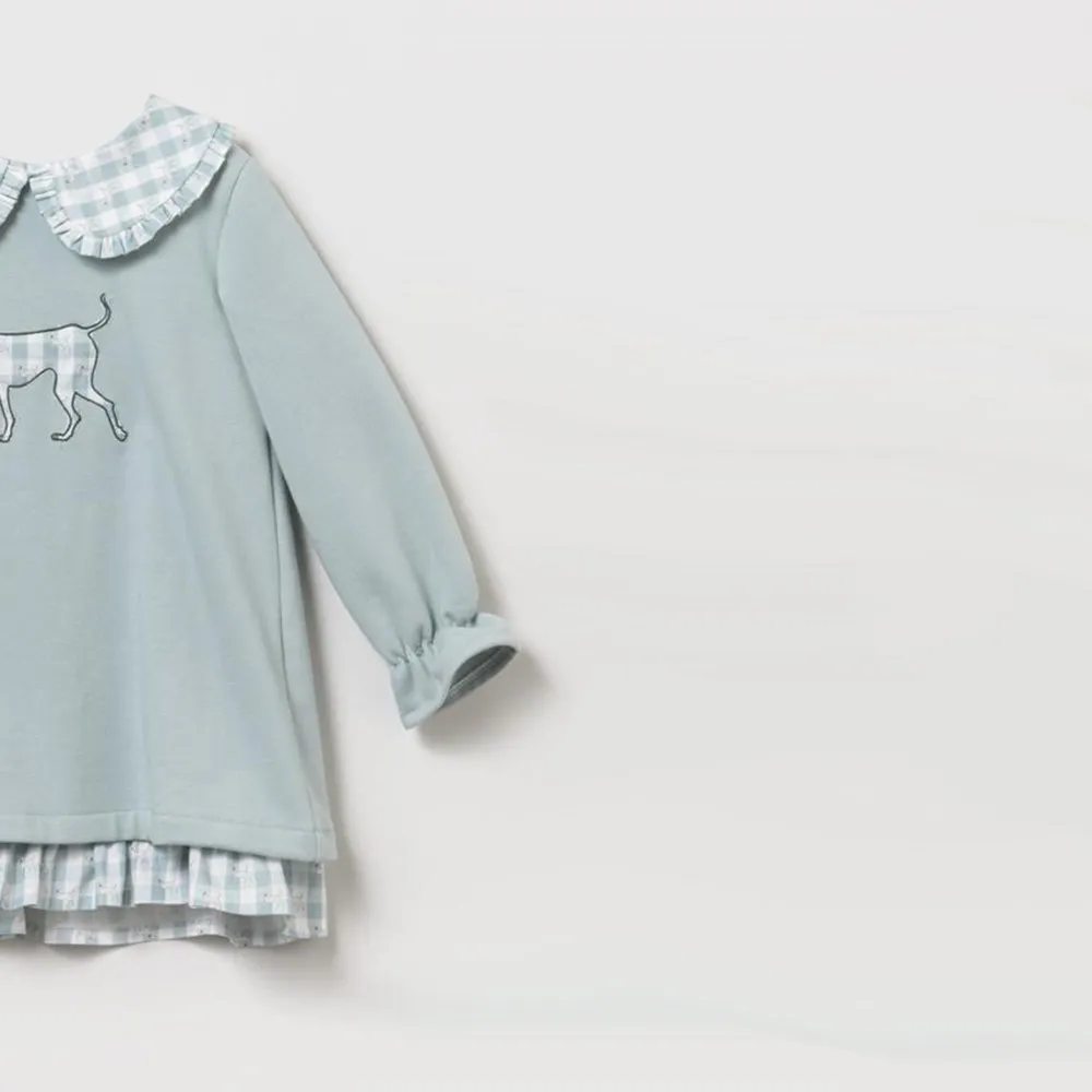 Coco Acqua Vestido de bebé niña 50191 VERDE NUBLADO CORDONETS