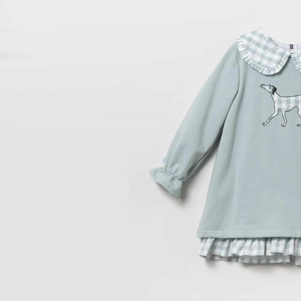 Coco Acqua Vestido de bebé niña 50191 VERDE NUBLADO CORDONETS