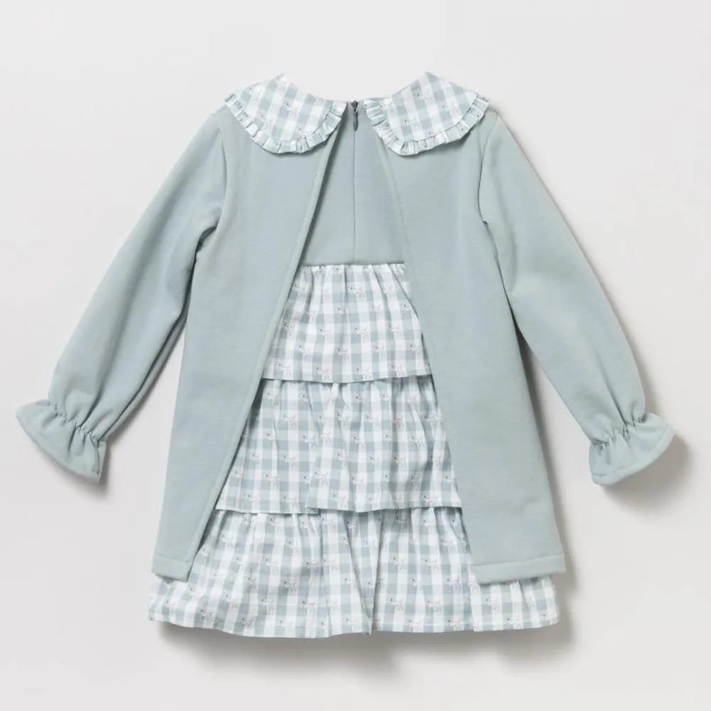 Coco Acqua Vestido de bebé niña 50191 VERDE NUBLADO CORDONETS
