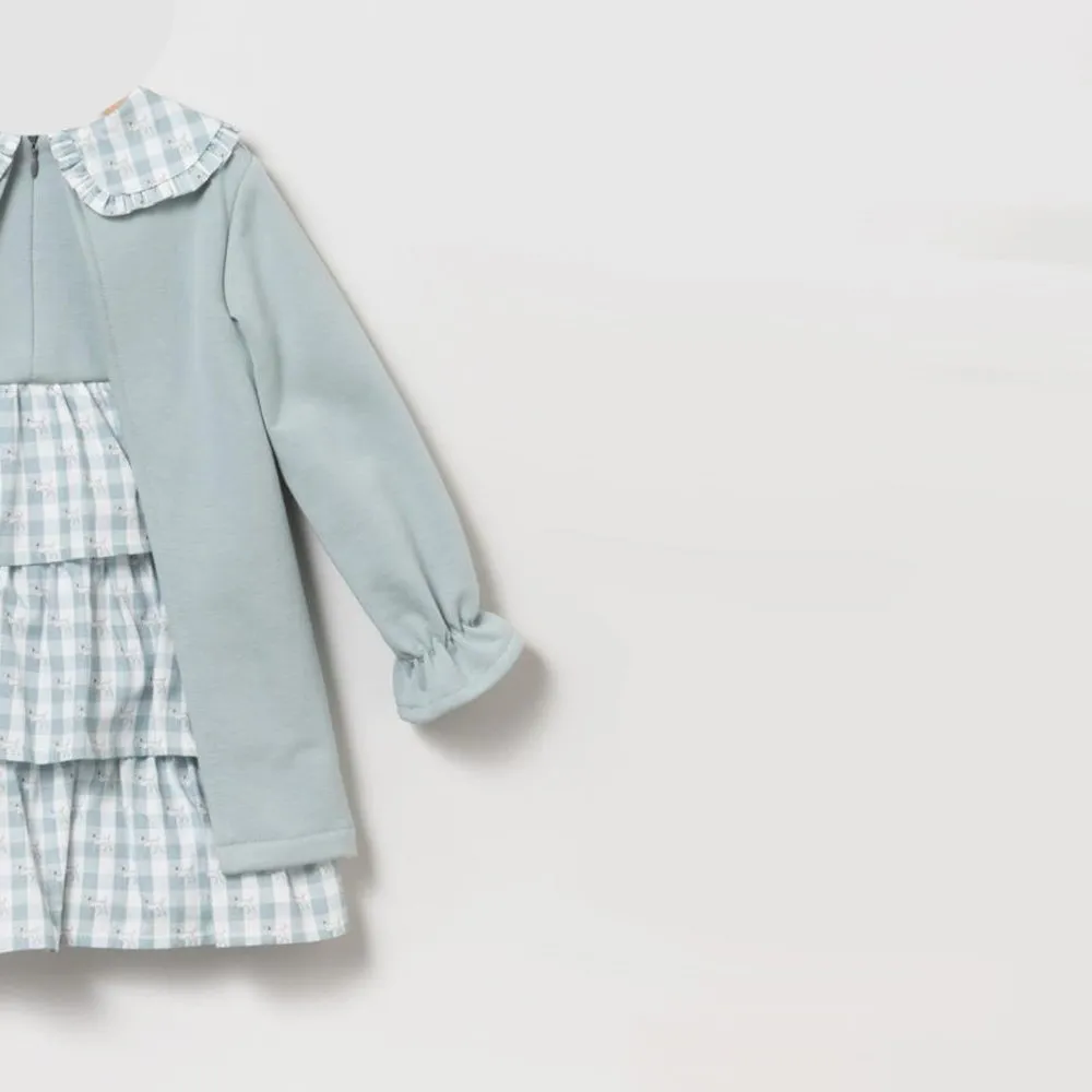 Coco Acqua Vestido de bebé niña 50191 VERDE NUBLADO CORDONETS
