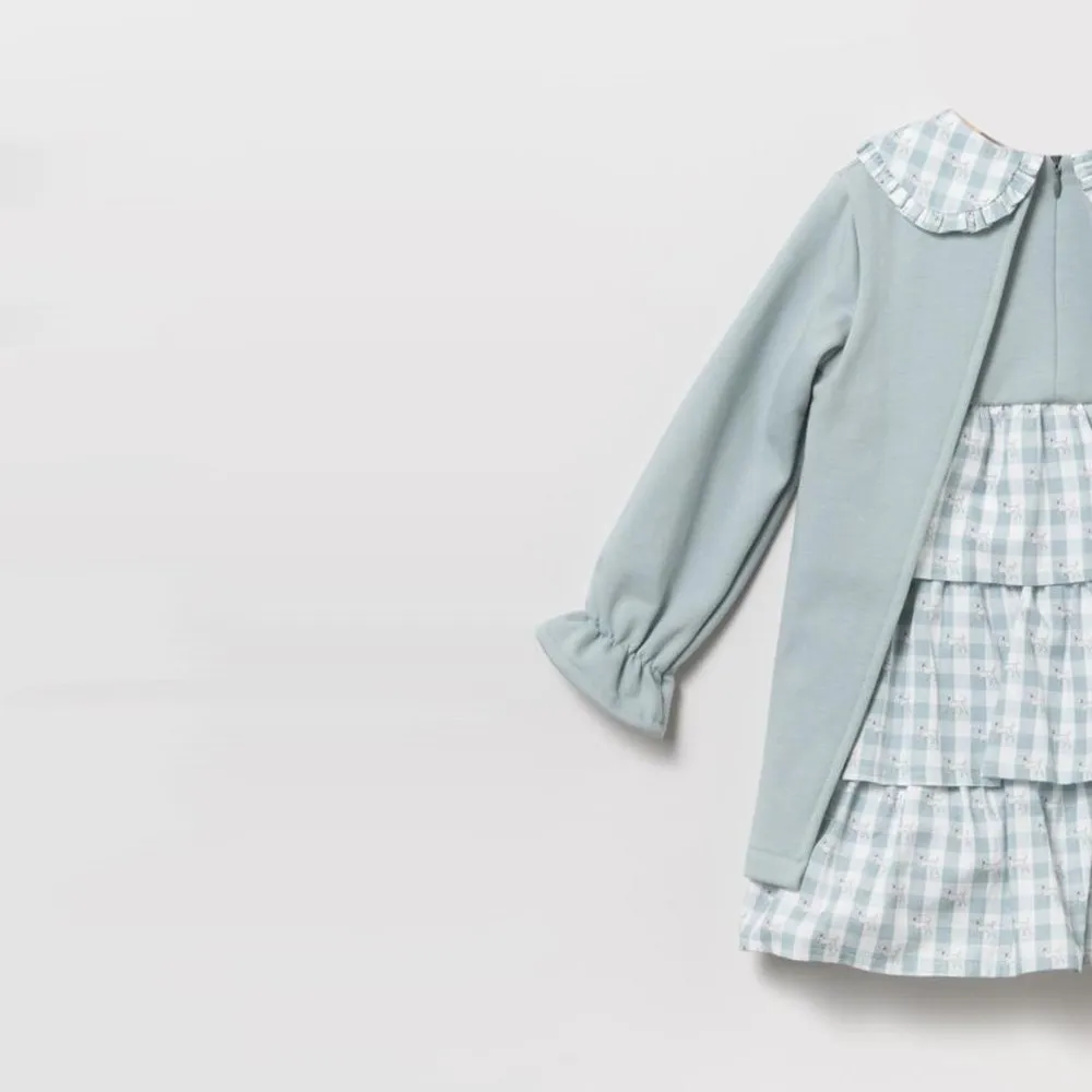Coco Acqua Vestido de bebé niña 50191 VERDE NUBLADO CORDONETS