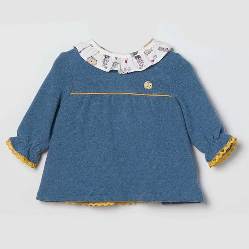 Coco Acqua Vestido de bebé niña 70732 AZULADO CORDONETS