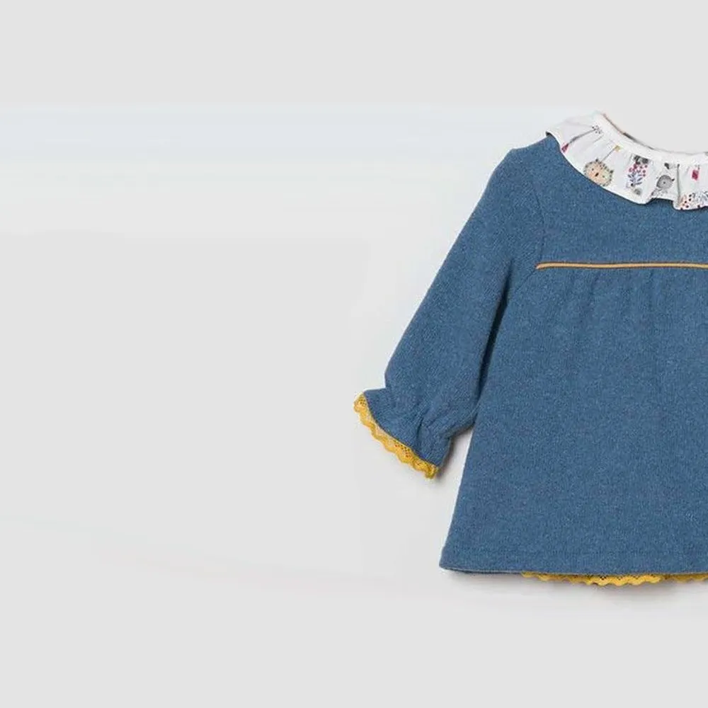 Coco Acqua Vestido de bebé niña 70732 AZULADO CORDONETS