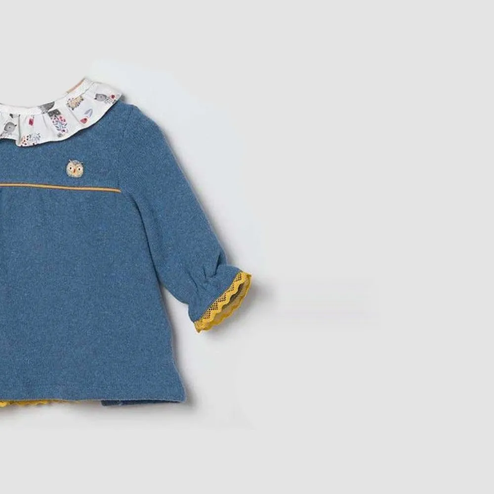 Coco Acqua Vestido de bebé niña 70732 AZULADO CORDONETS