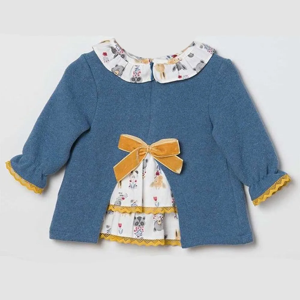 Coco Acqua Vestido de bebé niña 70732 AZULADO CORDONETS