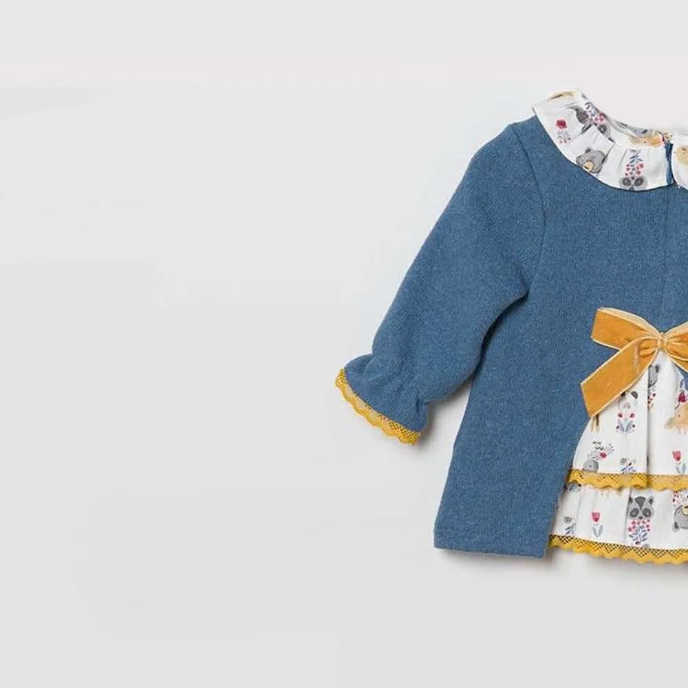 Coco Acqua Vestido de bebé niña 70732 AZULADO CORDONETS