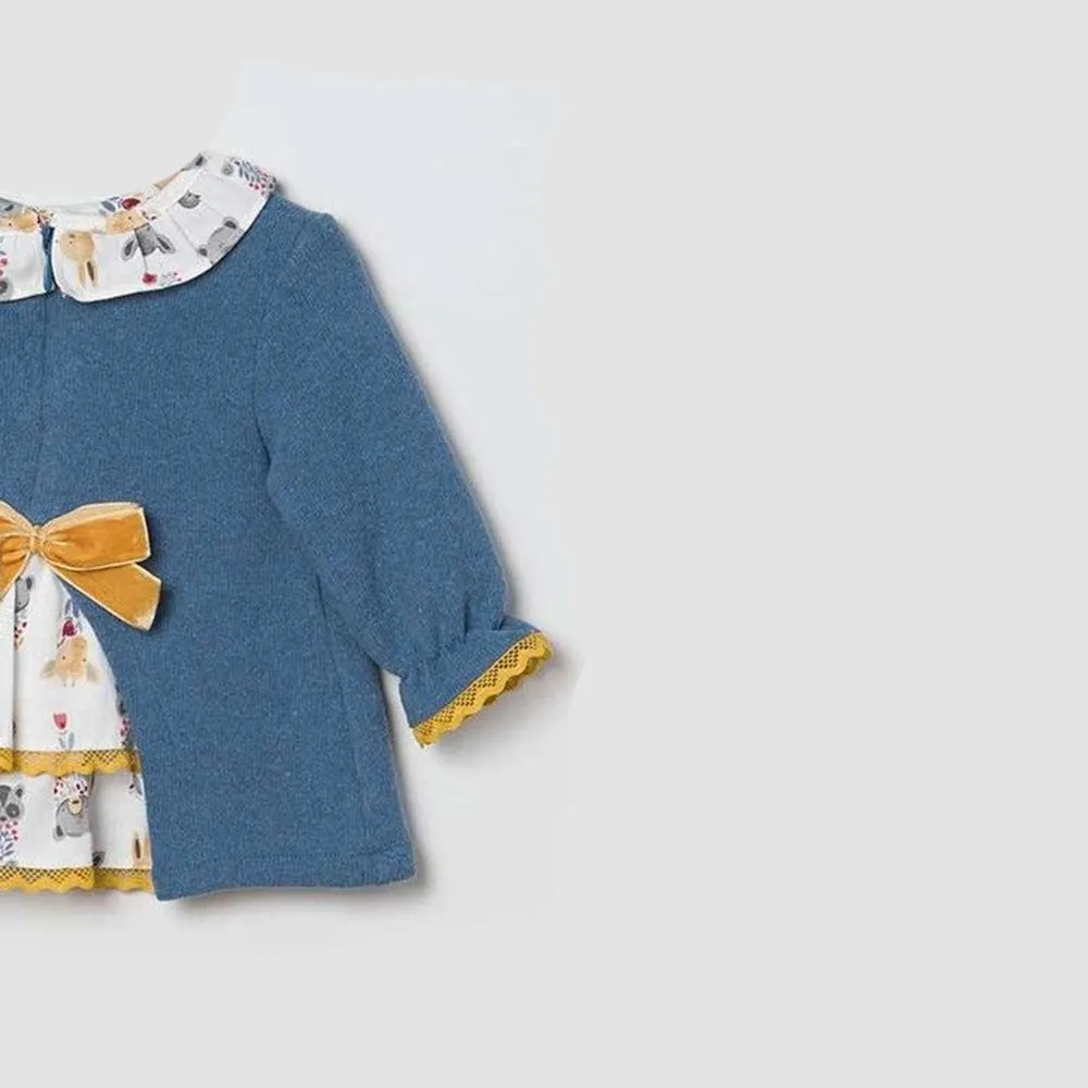 Coco Acqua Vestido de bebé niña 70732 AZULADO CORDONETS
