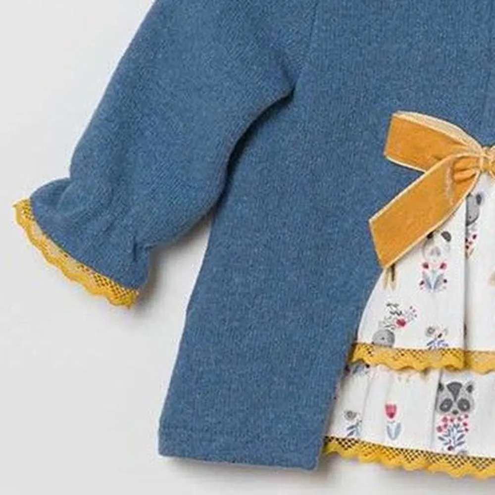 Coco Acqua Vestido de bebé niña 70732 AZULADO CORDONETS