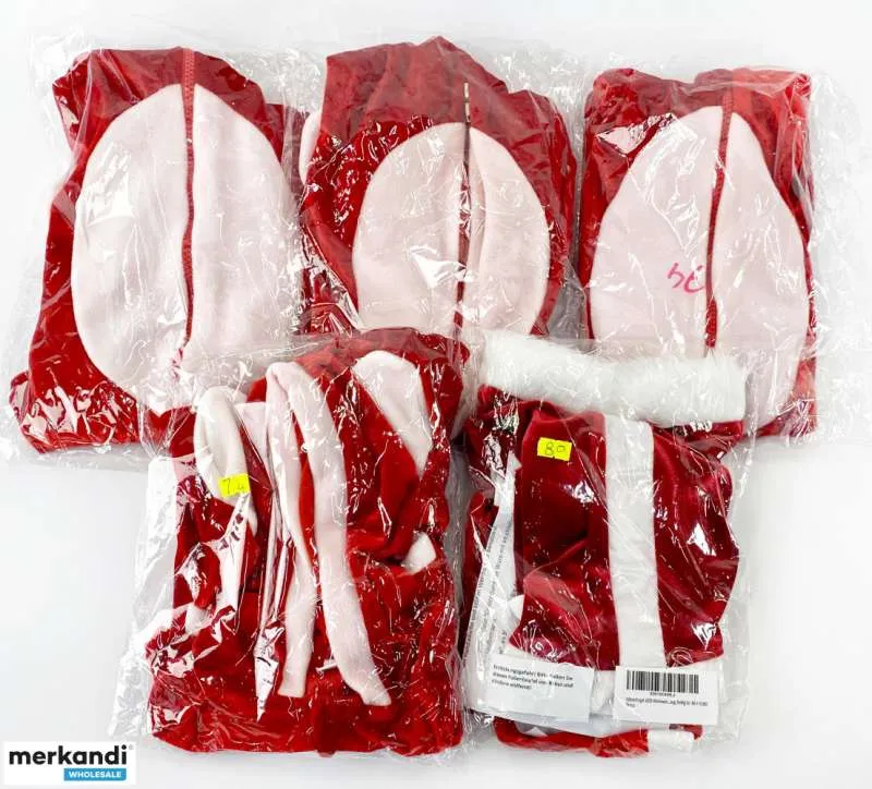 Compre 160 piezas de mono navideño para bebés niños rojo / blanco ropa para niños, textiles al por mayor existencias restantes