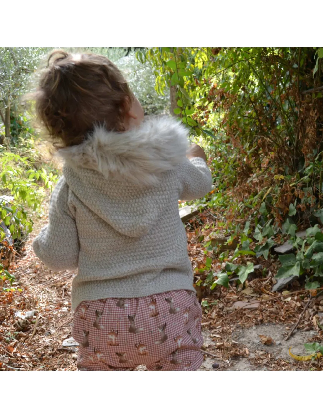 Conjunto dos piezas bebé Fox cuadros capucha de Popys invierno