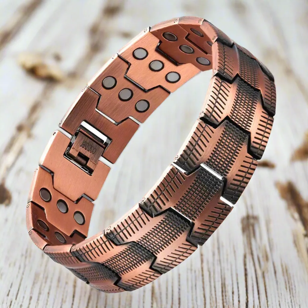 Copper Bracelets with 3X Ultra Strenth Neodymium Magnetic Therapy Link Bracelet for Men and Women