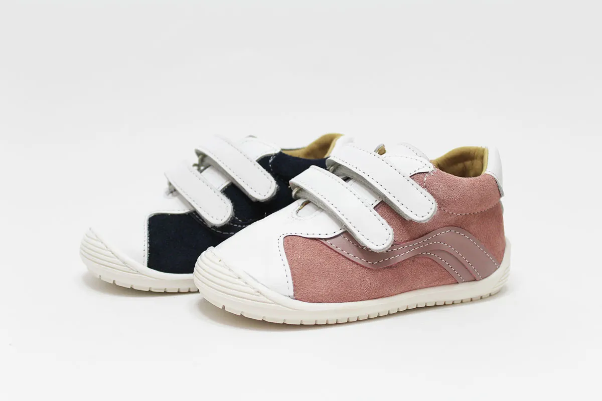 Deportivos blanco combinado serraje niños