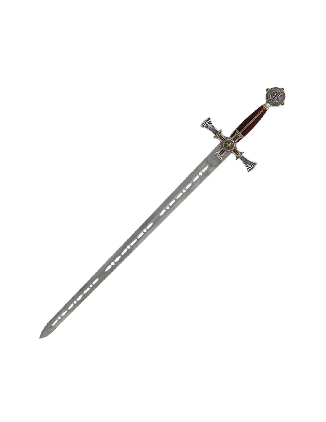 Espada templaria damasquinada