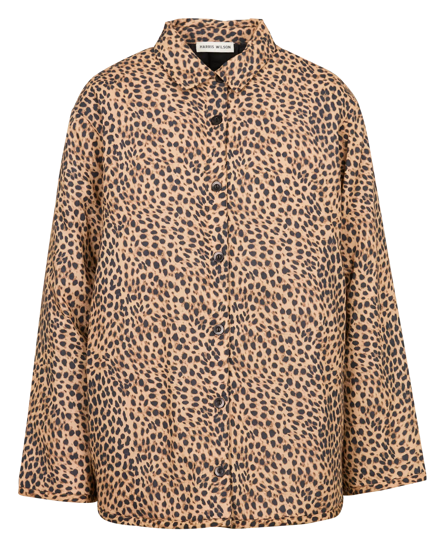 FABRICIA  CHAQUETA CON CUELLO CLáSICO DE ALGODóN ESTAMPADO EN MARRON