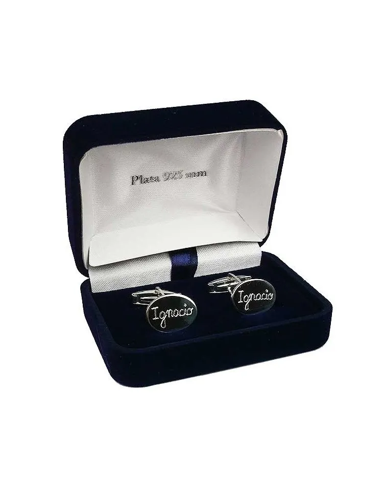 Gemelos de plata grabados con el nombre