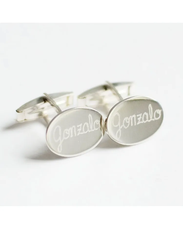 Gemelos de plata grabados con el nombre
