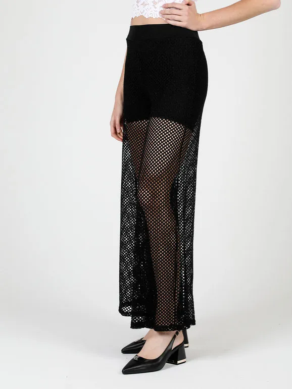Hdl Milano Pantalón de malla de mujer con pernera ancha.